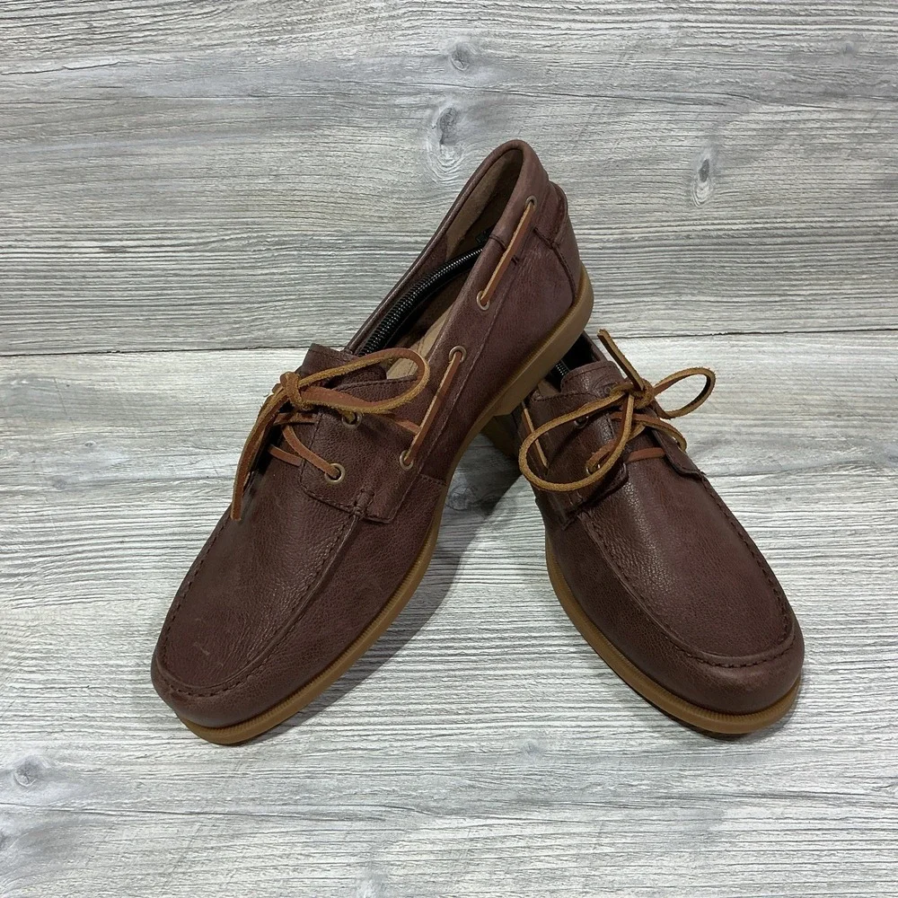 Fossil Men's Authentic Original Brown Leather Casual Boat Dock Shoes Size 13 M